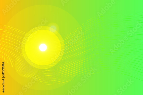A vibrant gradient background transitioning from yellow to green, featuring a glowing sun-like circle and subtle dotted patterns. Ideal for summer or nature-themed designs.