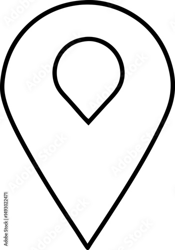 Map Pin With Heart Line Art Vector Illustration