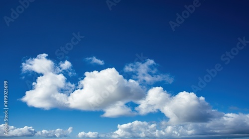 Vast blue sky with scattered clouds, a serene minimalist canvas of endless calm