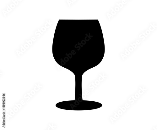 Wine glass black icon. Wine glass icon vector design and illustration.
