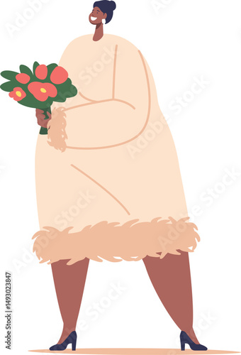 Body positive bride in dress