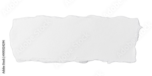 A torn piece of white paper isolated on a transparent background. 