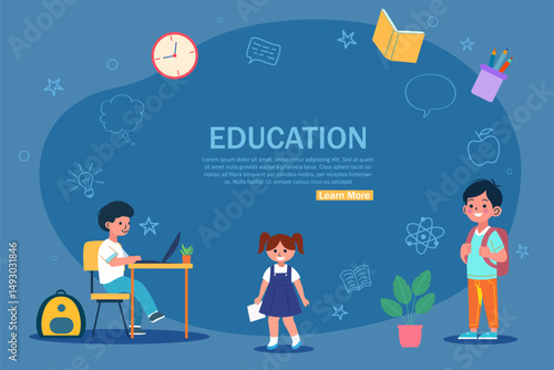 children with education background for Back To School concept