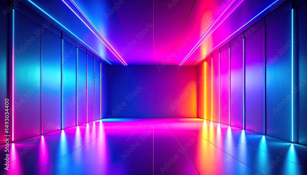 Vibrant Abstract Background for Fashion Flyer with Modern Graphic Style in Neon Glow and Light Effects Vibrant Abstract Background for Fashion Flyer with Modern Graphic Style in Neon Glow and Light Effects