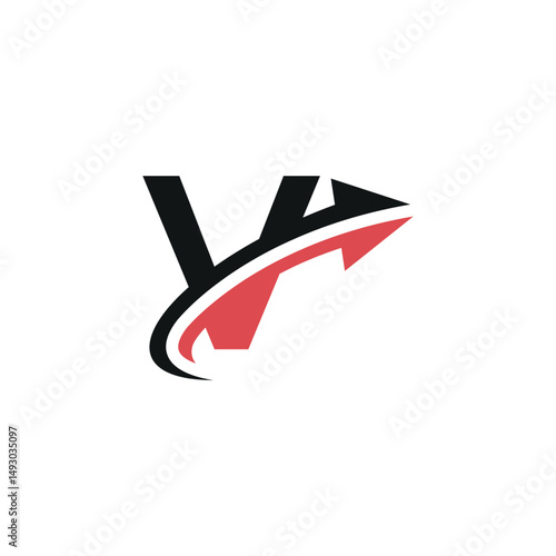 Wallpaper Mural Creative V Initial Logo with Dynamic Arrow, Vector Identity for Fast-Growing Companies. Torontodigital.ca