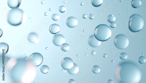 Wallpaper Mural Zoomed In View of Water Droplets Mid Air with Soft Pastel Aesthetics and Cool Ambient Light Torontodigital.ca