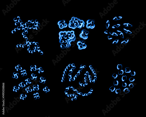 Vector isolated illustration of a set of cocci bacteria.