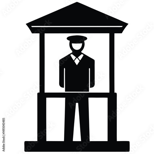 security guard element isolated manned security on white background