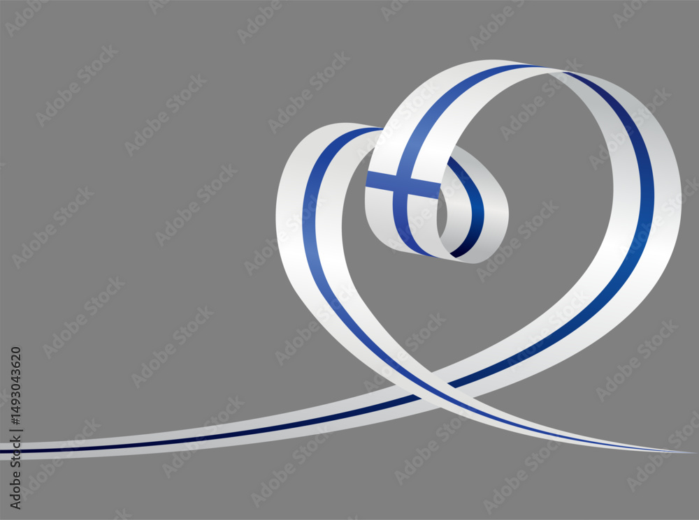 custom made wallpaper toronto digitalFinnish flag heart shaped ribbon. Vector illustration.