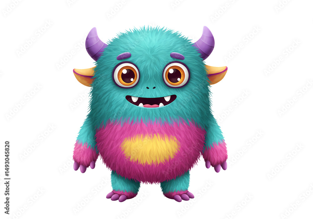 Adorable Fuzzy Monster Cute Cartoon Creature Design Digital Art Illustration isolated on transparent background Adorable Fuzzy Monster Cute Cartoon Creature Design Digital Art Illustration isolated on transparent background