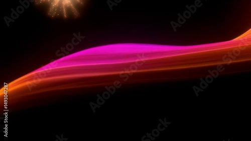 flowing colorful silky wave elegantly drifting on a dark background