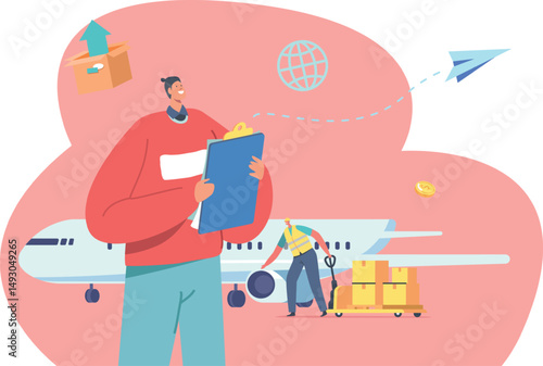 Cargo airplane global delivery service