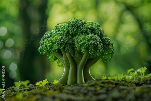 Wallpaper Mural Broccoli Plant with Vibrant Green Colors in Natural Setting Torontodigital.ca