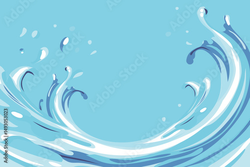 海 水のウェイブイラスト背景