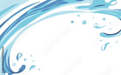 海 水のウェイブイラスト背景