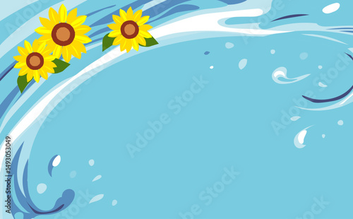 海 水のウェイブイラスト背景