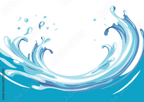 海 水のウェイブイラスト背景