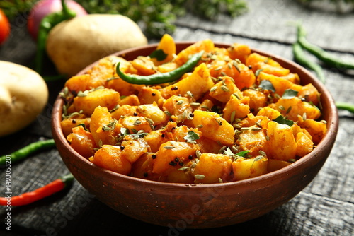 Indian vegan recipes-  Bombay aloo, potao roasted with spices. dhaba  style food.