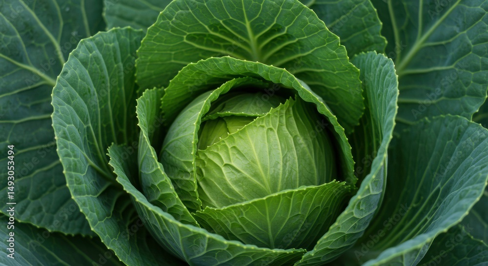 Vibrant green cabbage lush leaves healthy harvest nature's bounty Vibrant green cabbage lush leaves healthy harvest nature's bounty