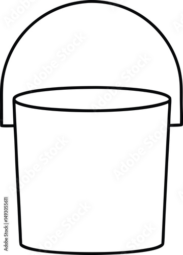 empty bucket isolated on white