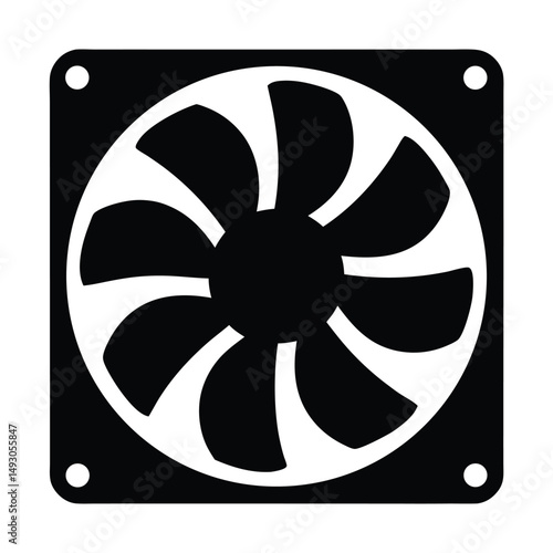 Cooling fan symbol for electronic devices and computer system efficiency