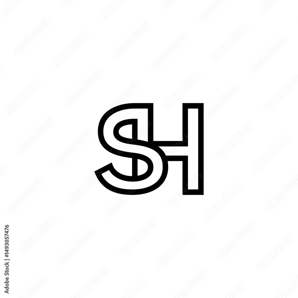 SH HS Letter Logo Design with Modern Minimal Style. SH HS Letter Logo Design with Modern Minimal Style.