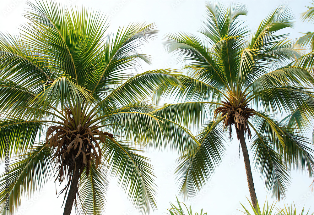 palm tree on blue sky background palm tree on blue sky background