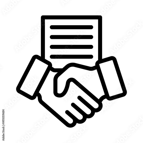 Deal Vector Line Icon Design