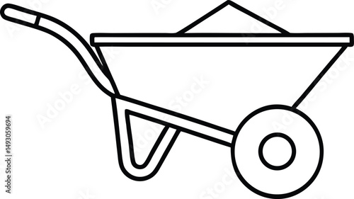 wheelbarrow Line Icon