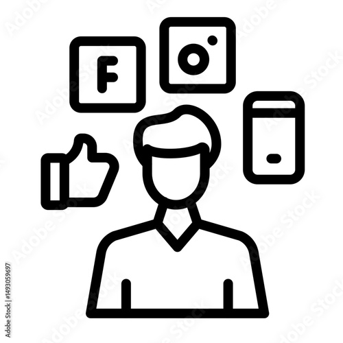 Distraction Vector Line Icon Design