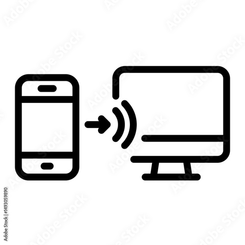 Remote Access Vector Line Icon Design