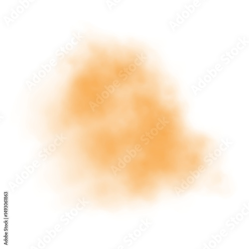 Realistic orange smoke or haze on a transparent background. Magic fog, vapor. Vector illustration.	
