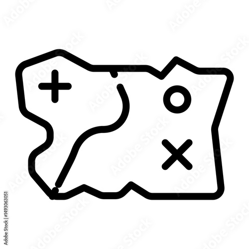 Map Vector Line Icon Design