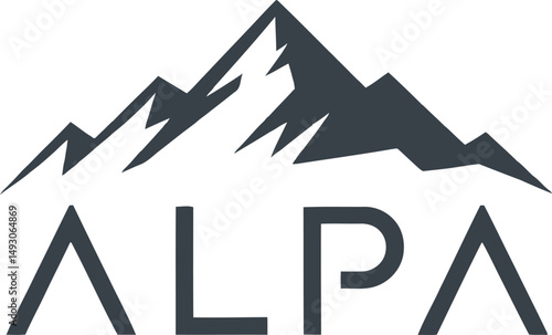 This minimalist mountain vector logo features sharp peaks and a clean font, making it perfect for adventure brands, outdoor apparel, travel companies, or mountain gear businesses. The modern and rugge
