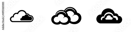 Cumulus cloud flat icon or cloud drive storage for apps and websites