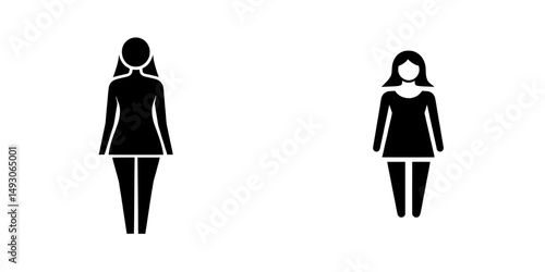 Flat icon for apps and websites representing a female or women's bathroom or restroom sign