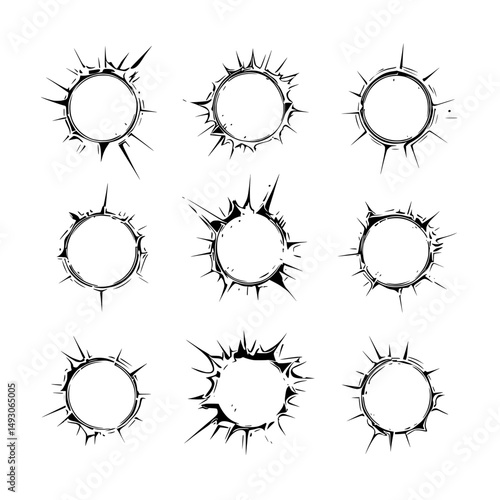 Bullet holes have become an iconic symbol in modern illustrations created for web and mobile use