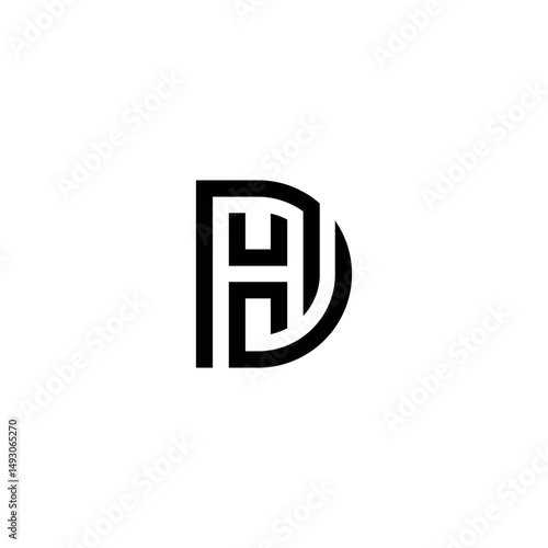 Creative DH HD Letter Logo Design with Modern Minimal Style.