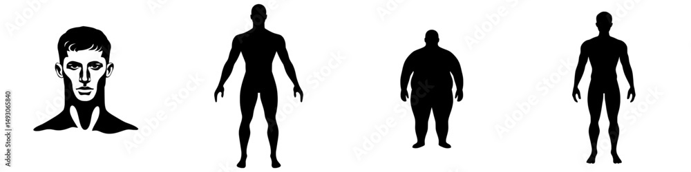 Fototapeta premium Modern illustration design featuring a human silhouette as an avatar figure