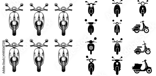 A background featuring iconic motorcycles serves as a creative illustration concept suitable for graphic and web design, including web or mobile apps