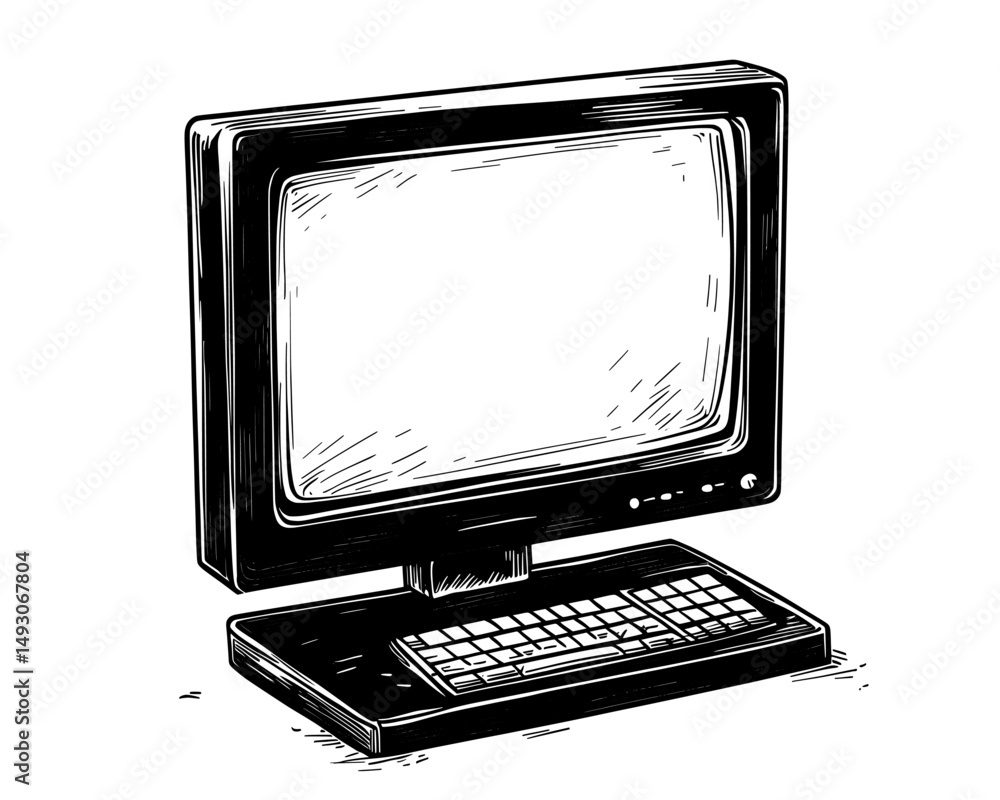 Fototapeta premium Isolated on the background is a realistic computer or PC monitor in a modern mockup