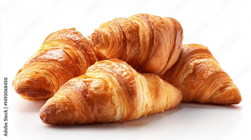Delicious Warm Croissant on White Background - Professional Food Photography Delicious Warm Croissant on White Background - Professional Food Photography