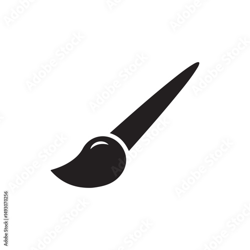Brush Vector Silhouette Icon White Background