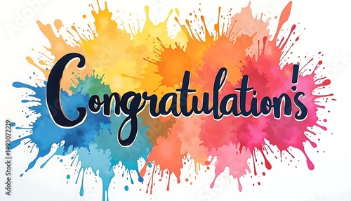 Congratulations Colorful Splatter Background for Celebrations