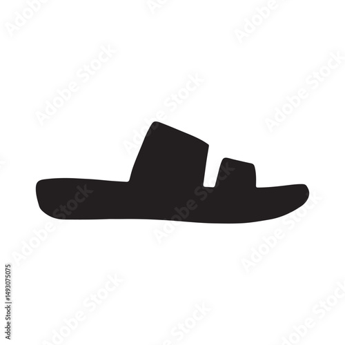 Fitflop Silhouette Vector Icon White Background