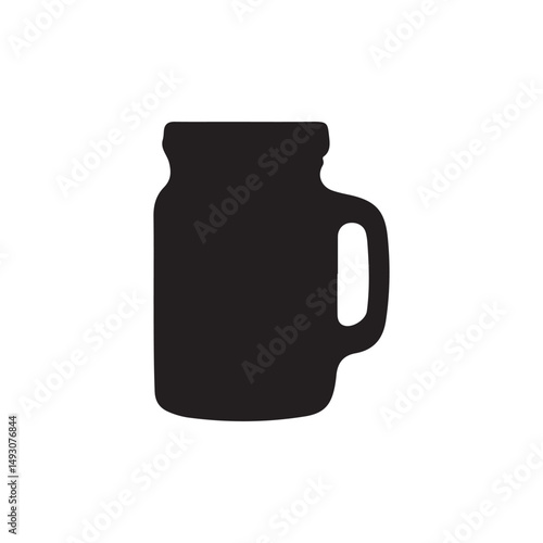 Glass Jar Silhouette Vector Icon White Background
