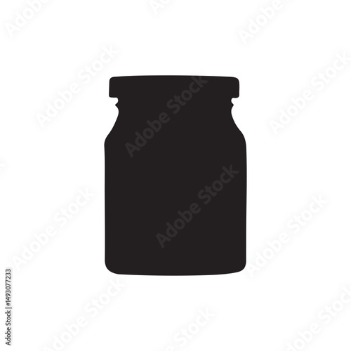 Kitchen Jar Silhouette Icon White Background