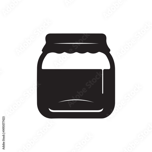 Simple Jar Silhouette Icon White Background