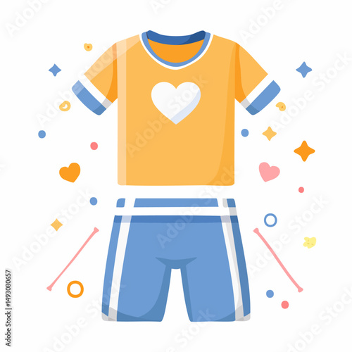 Cute Sport Uniform Vector – Simple and Stylish Athletic Clothing Illustration for Design