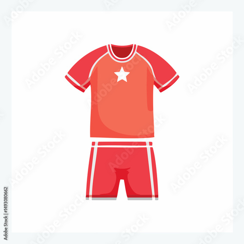 Cute Sport Uniform Vector – Simple and Stylish Athletic Clothing Illustration for Design
